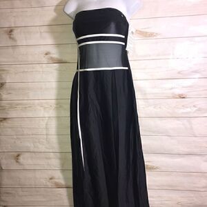 NEW! Gottex Black & White Strapless Maxi Coverup Dress-Medium